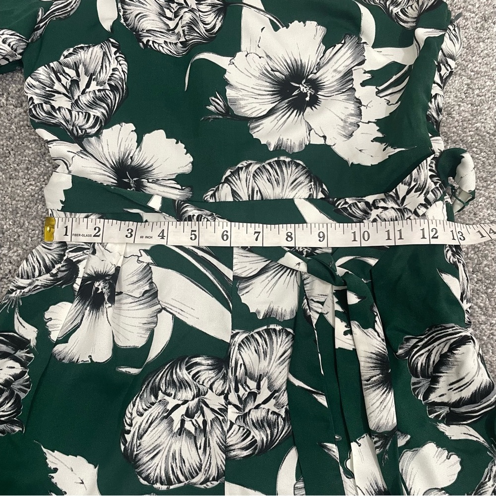 Lulus Flawless Moments Green Floral Print One-Shoulder Romper - Picture 12 of 15